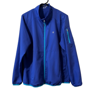 Womens Champion WindBreaker L Blue Track Jacket
